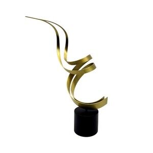 Signed OC Leri 1994 Articulated Metal Ribbon Sculpture Posable Tabletop MCM